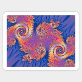 Vibrant Funky Trippy Fractal Spirals Sticker